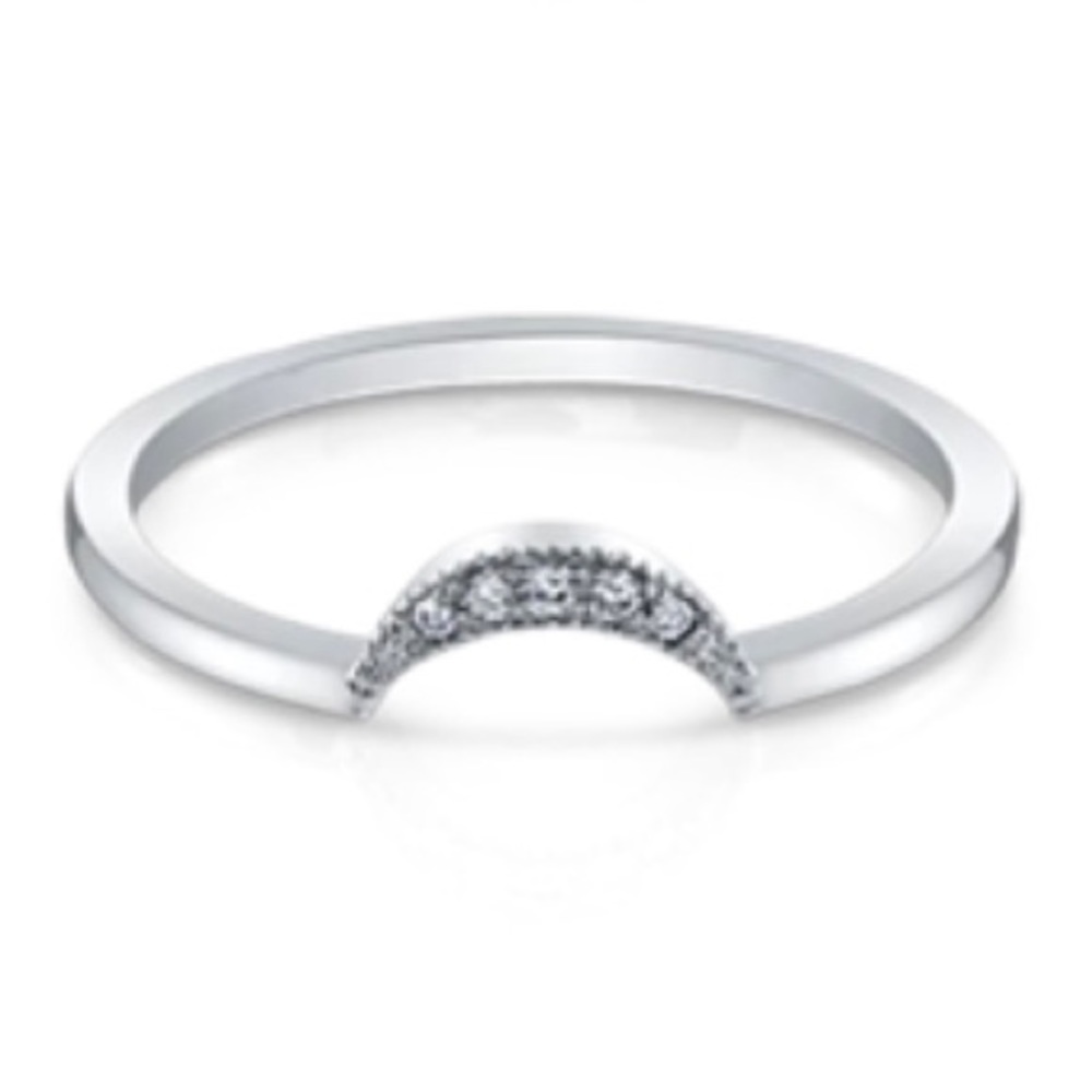 Fragrant Jewels Summer Bliss Collection Rhodium-Plated CZ Half Moon Ring Size 9